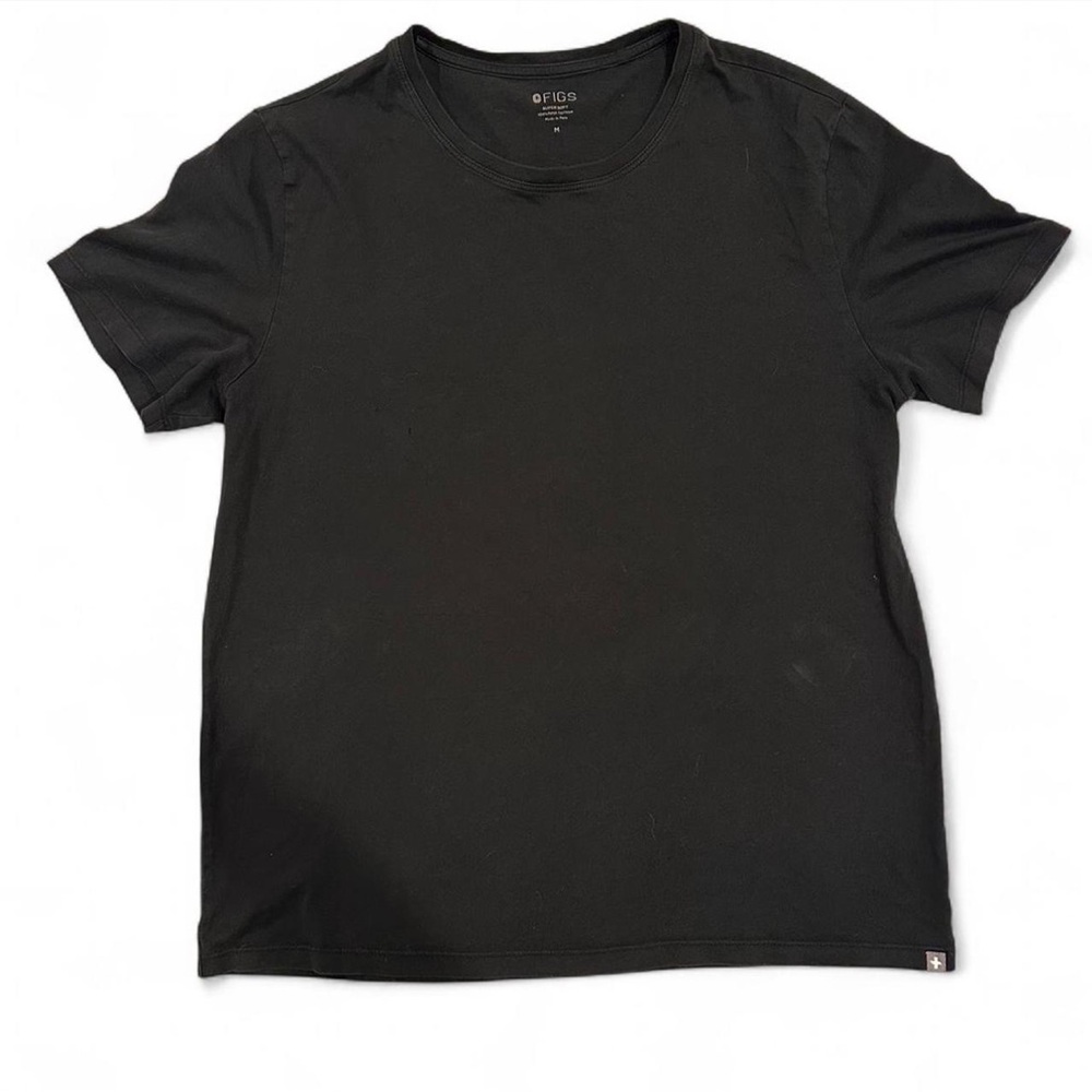 FIGS Black Short Sleeve Underscrub Top